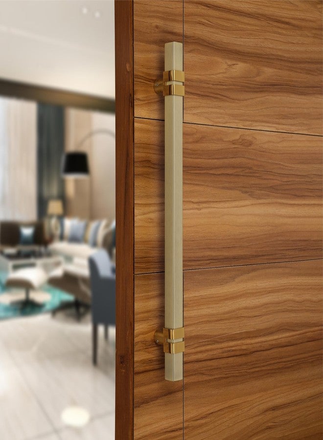 LAPO مقبض باب مربع من الفولاذ المقاوم للصدأ مقاس 24 بوصة من لابو، مناسب للأبواب الرئيسية/الأبواب الزجاجية، مقبض سحب ودفع/مقبض باب رئيسي لجميع الأبواب، لون ذهبي عتيق | ضمان 3 سنوات - Image 1